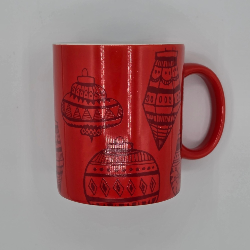 Starbucks 2015 Holiday Red Christmas Ornament Ceramic Coffee Mug Cup 12 oz